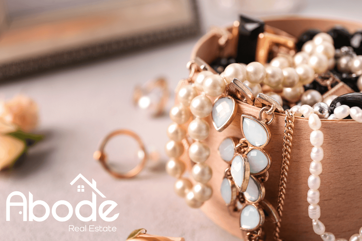 Handcrafted jewelry display with ocean-inspired designs from Lauderdale By The Sea.