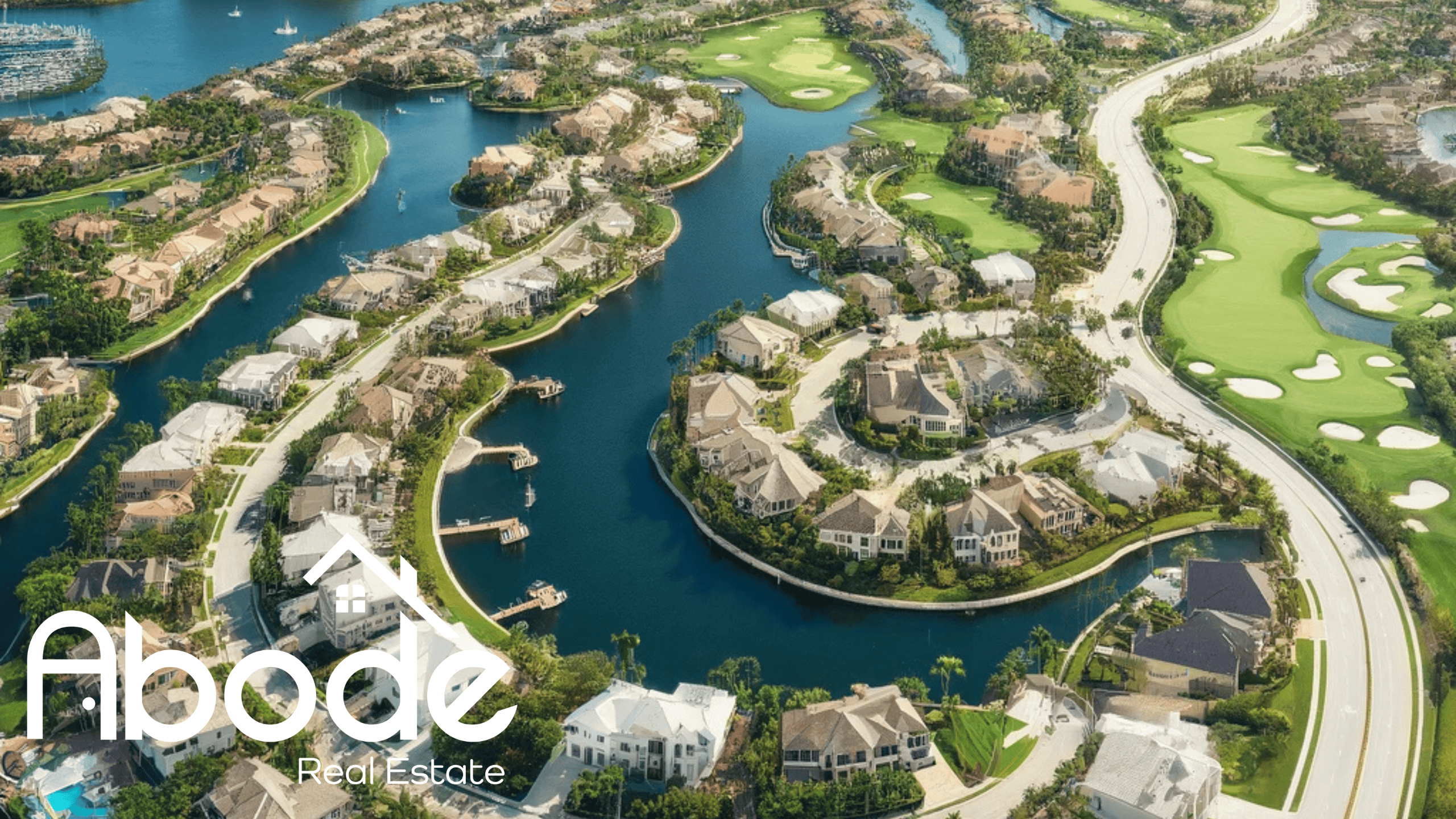 Waterfront homes and marina in Johnathan’s Landing, Jupiter, FL