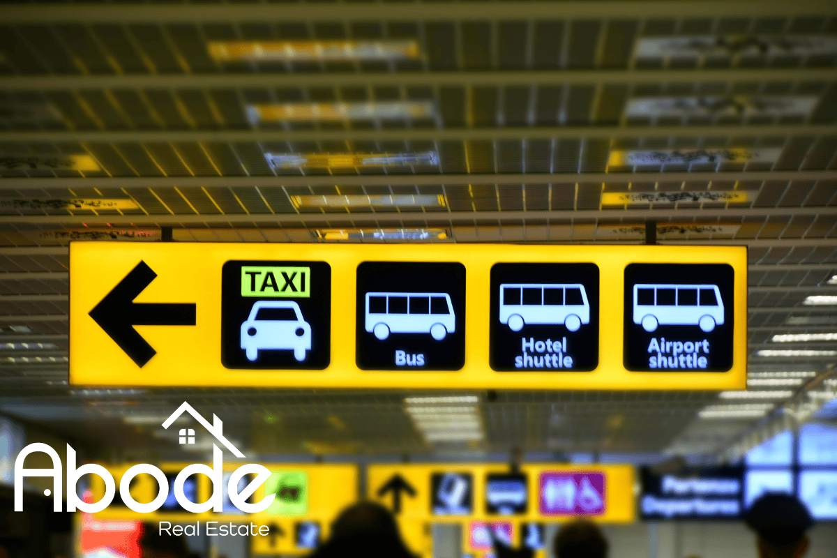Map and icons representing transportation options in Fort Lauderdale, Florida.